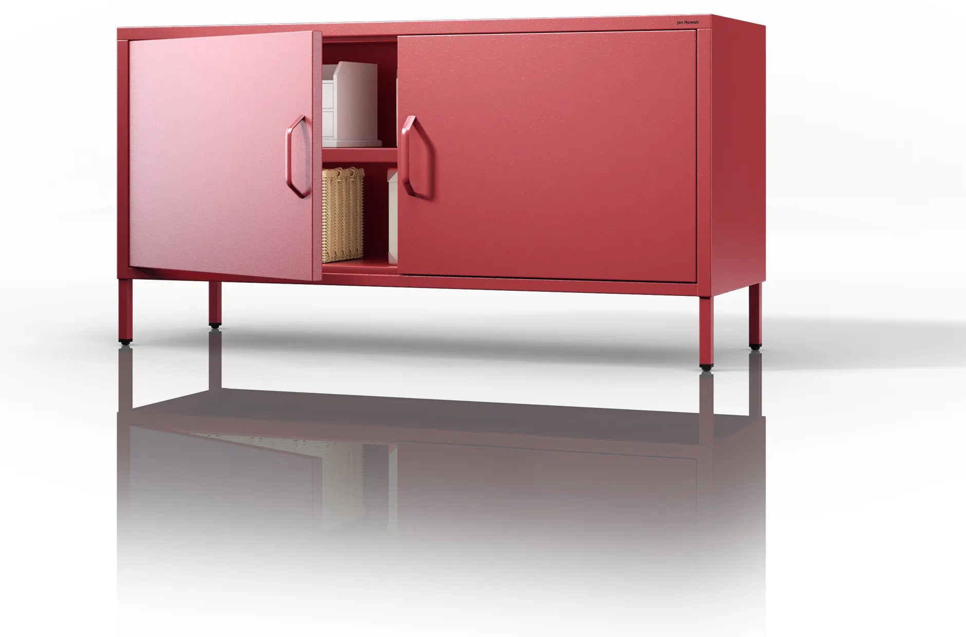 TV stolík na nožičkách ROSA, 1150 x 595 x 400 mm, Modern: červená farba