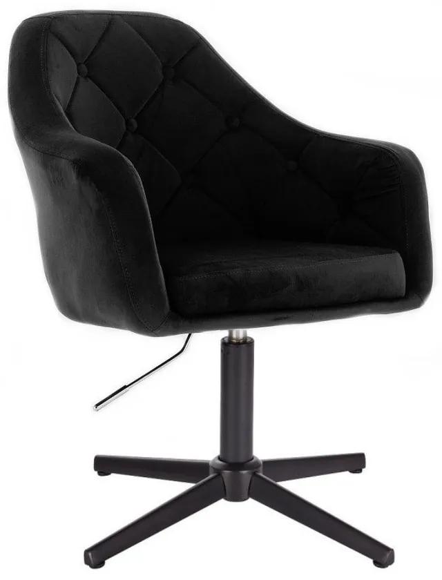 LuxuryForm DESIGN Kreslo ANDORA VELUR na čiernom kříži - čierne