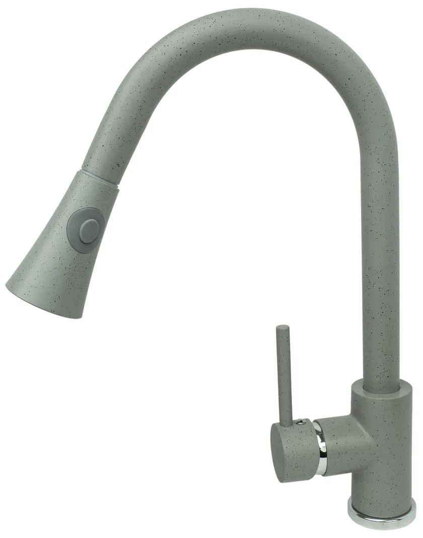 Gamma Taru, vysoká drezová batéria s výsuvným výtokom, šedá, GMA-BT-G