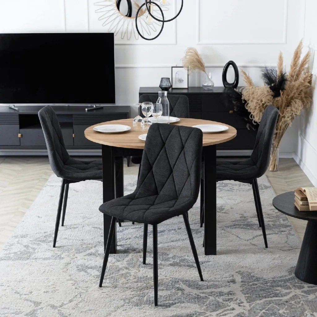 PROXIMA.store - Čalúnená jedálenská stolička ROBIN 2 FARBA: čierna