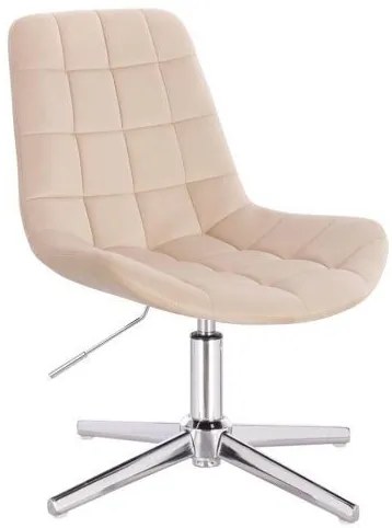 LuxuryForm DESIGN Stolička PARIS VELUR na striebornom kríži - krémová