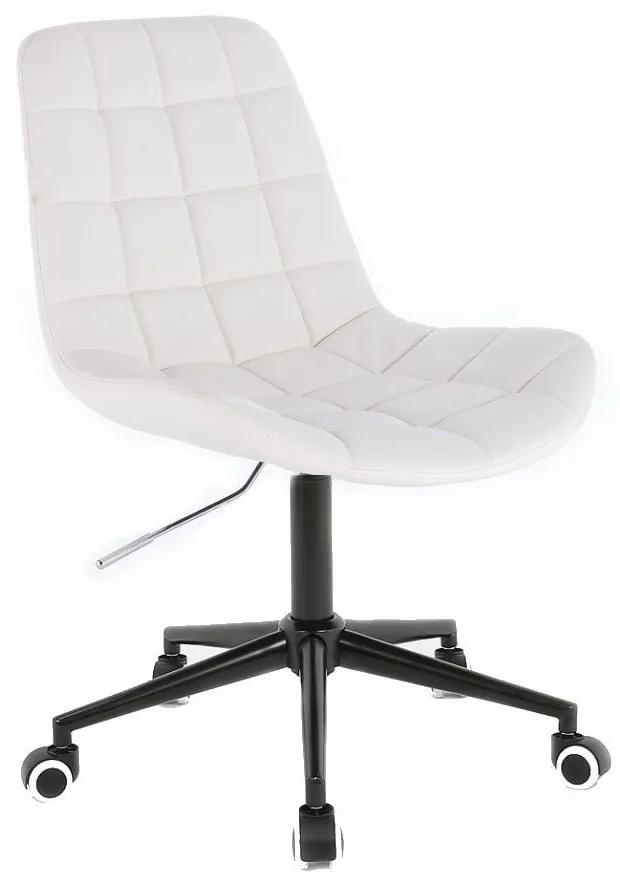 LuxuryForm DESIGN Stolička PARIS na čiernej podstave s kolieskami - biela