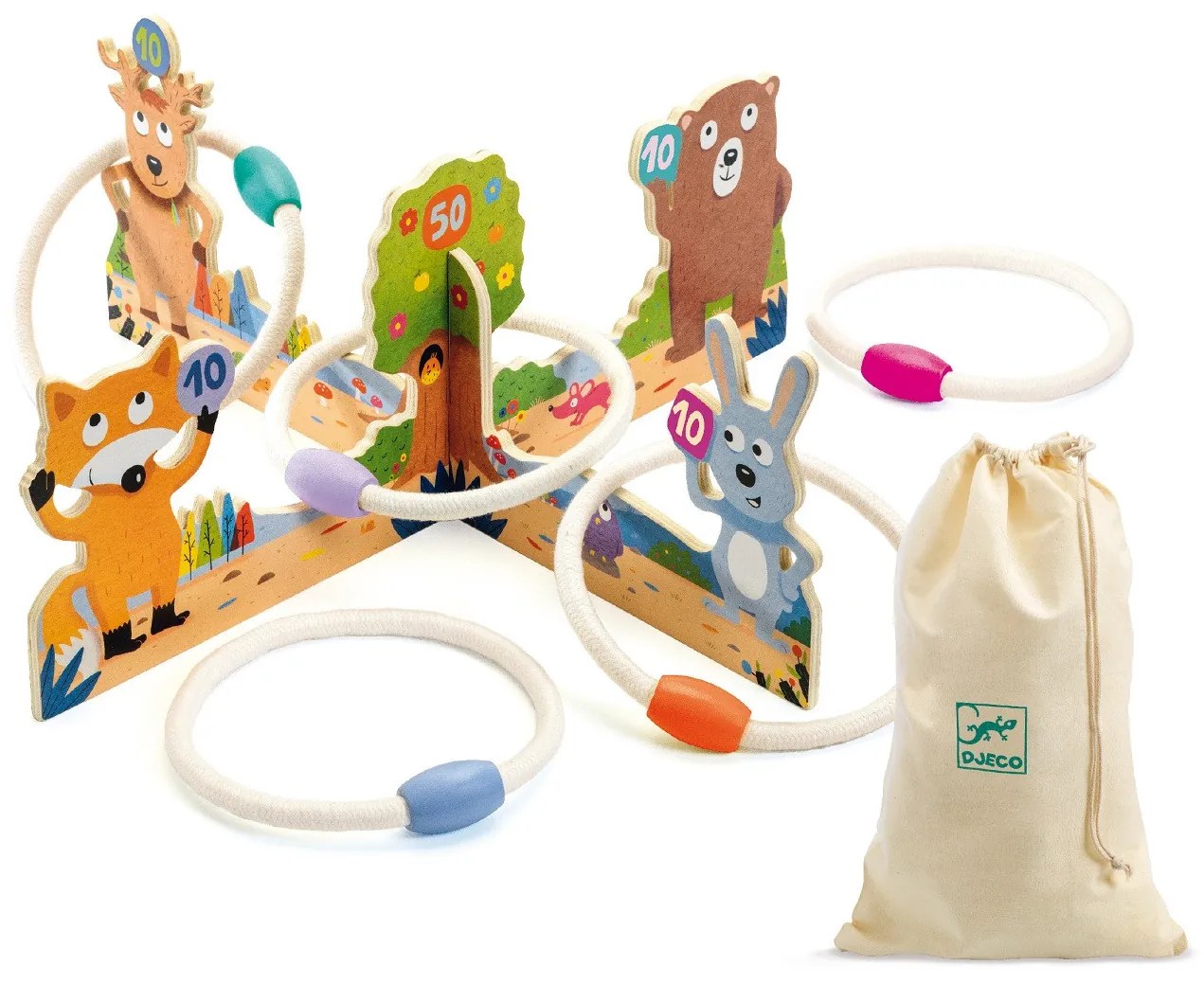 Hádzanie krúžkov na cieľ - Zvieratká