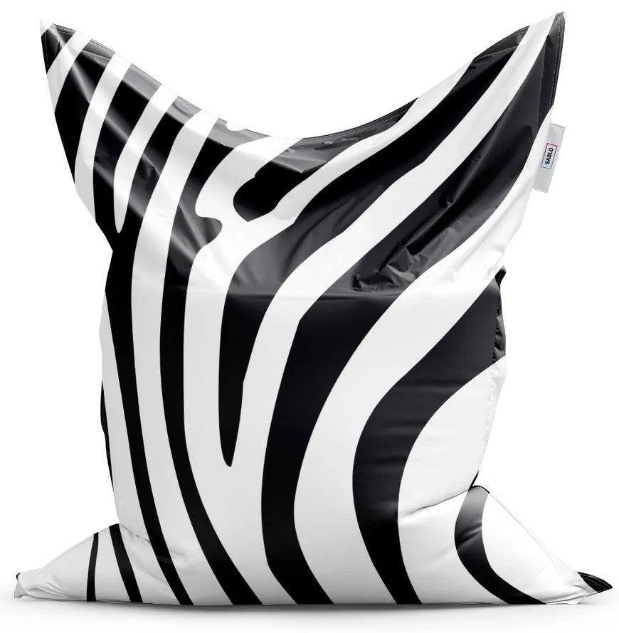 Sedací vak Classic vzor zebry - detský, čierna / biela