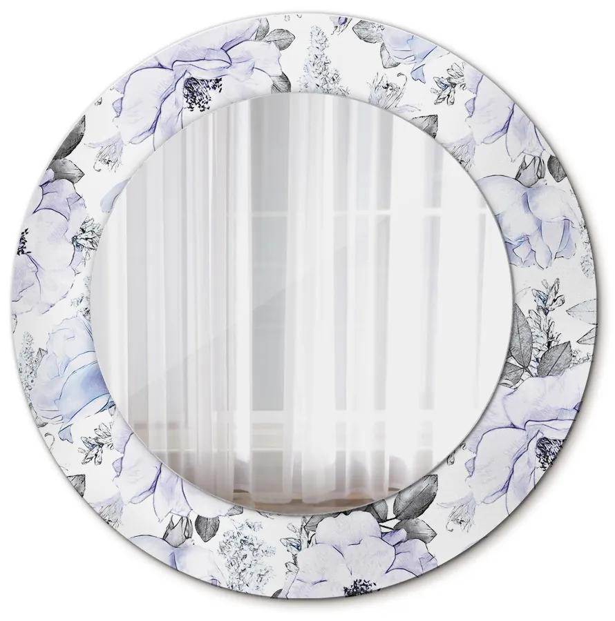 Modré ruže Okrúhle dekoračné zrkadlo