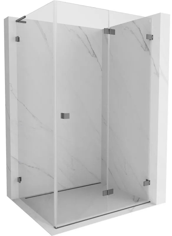 Mexen Lunar-F L, skladací sprchový kút pravý 85 x 70 cm, 8mm číre sklo, grafitový profil, 836L-085-070-95-00-P