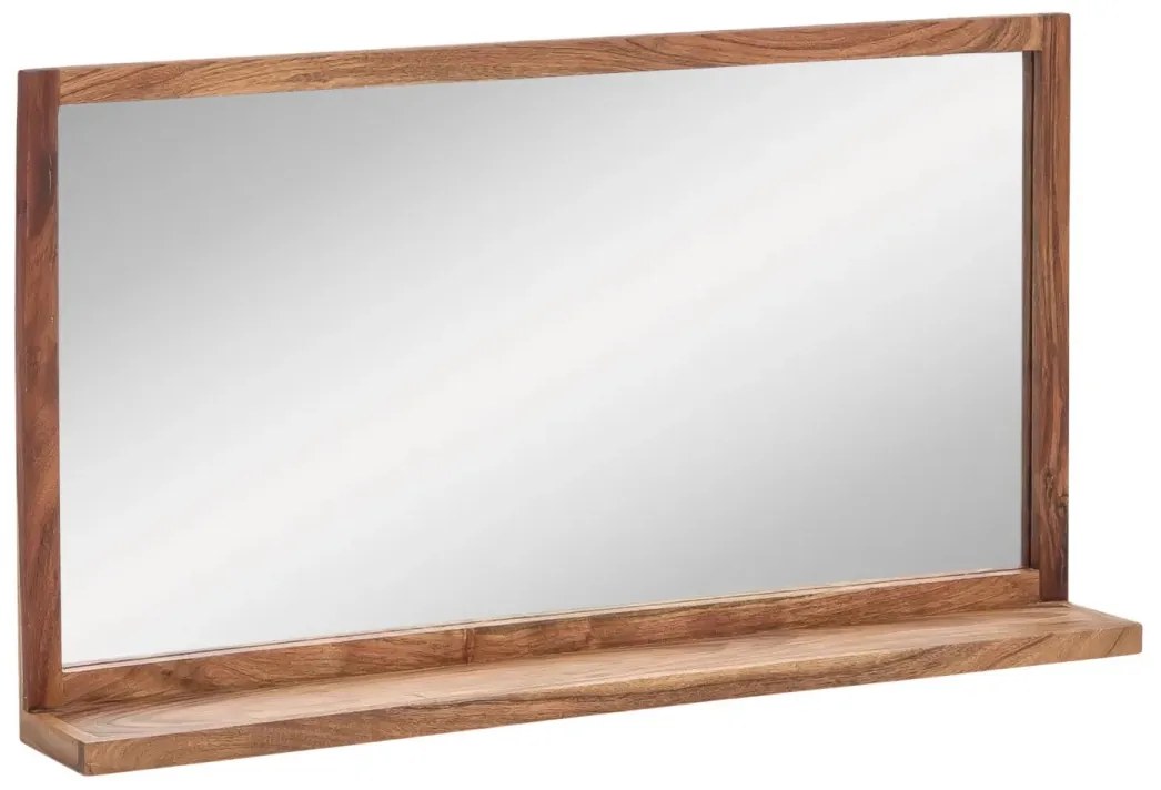 furniture-nabytek.cz - Masívne kúpeľňové zrkadlo Sydney light I z akácie, lakované, hnedé – 105×16×60 cm