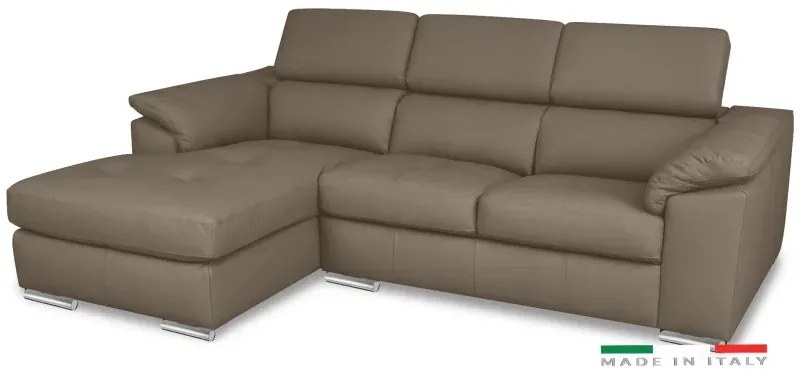 Kožená rohová sedacia súprava LOREN II, ľavá, sv. hnědá (romana - 2029 nut brown)
