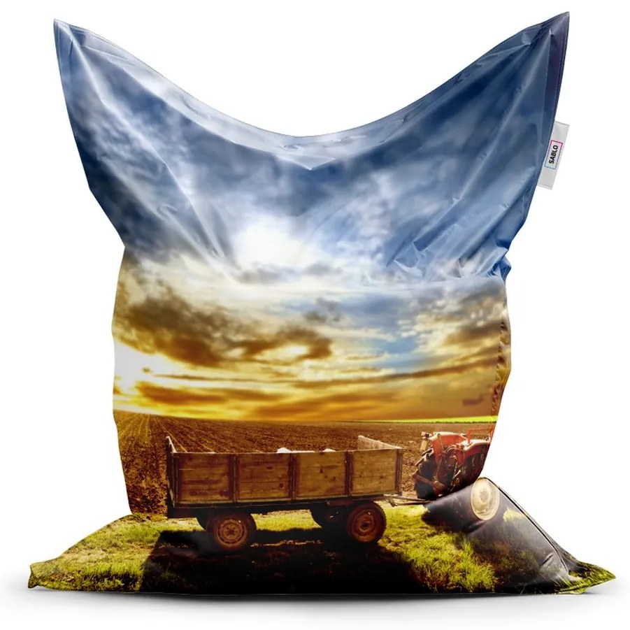 Sedací vak Classic traktor s vlečkou - detský, farebná