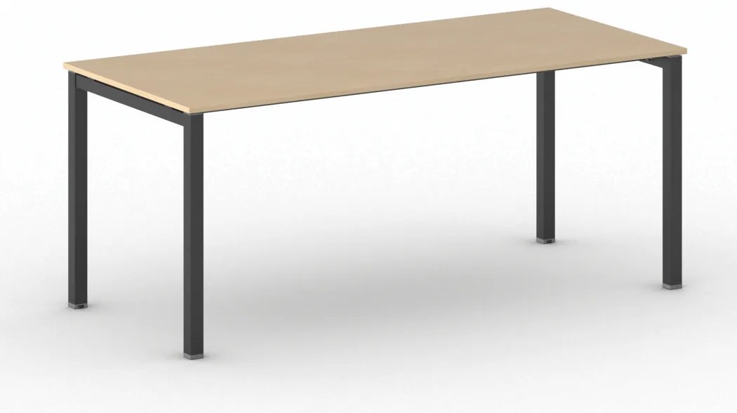 Rokovací kancelársky stôl PRIMO SQUARE, 180x80 cm, čierna podnož, buk