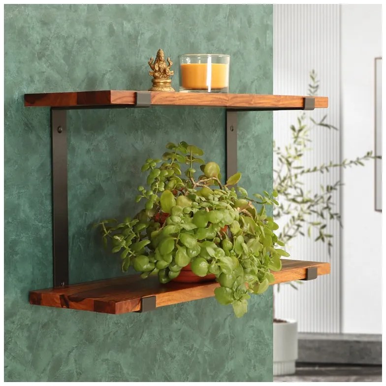 Polica na stenu s konzolou Lana 125 cm PALISANDER