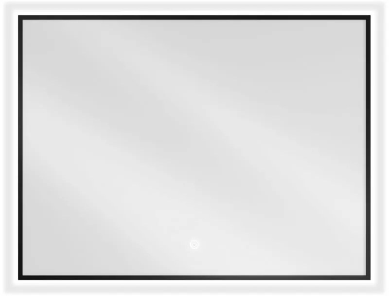 Mexen Erma, LED kúpeľňové zrkadlo s podsvietením a čiernym rámom 80x60 cm, 6000K, ochrana proti zahmlievaniu, 9814-080-060-611-70