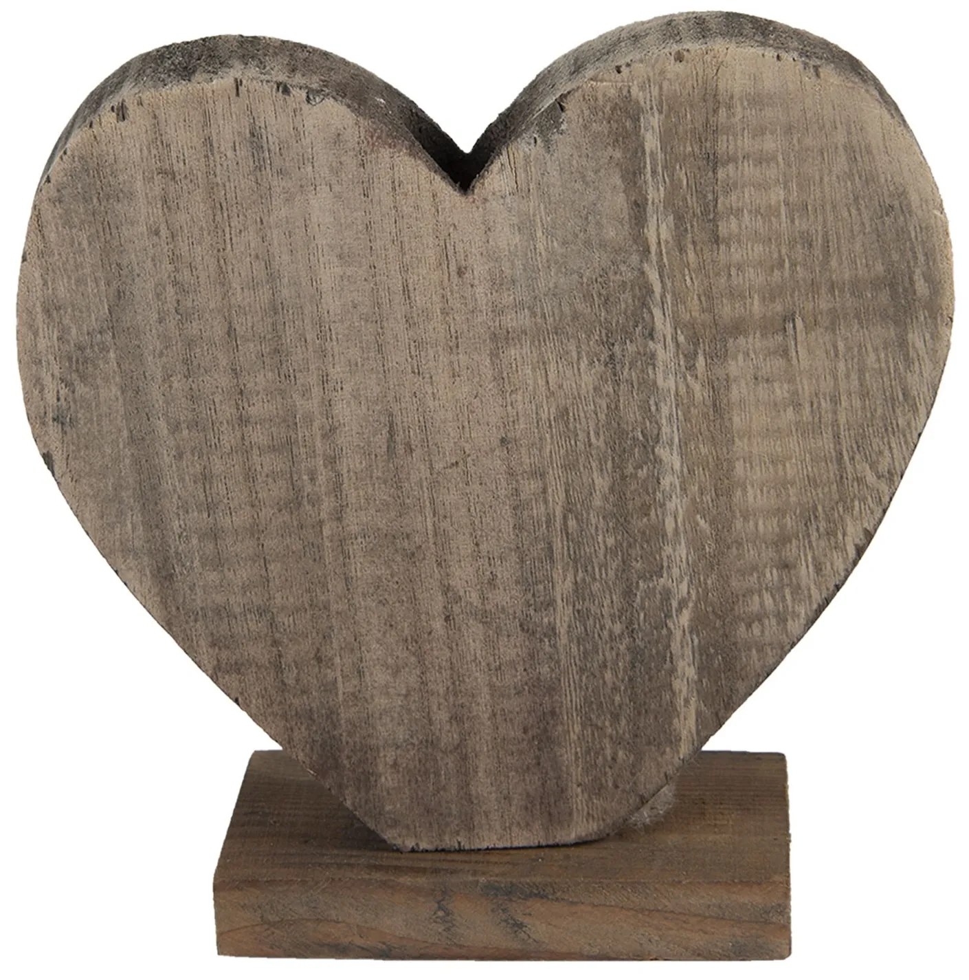 Hnedá antik drevená dekorácia srdca - 19*7*19 cm