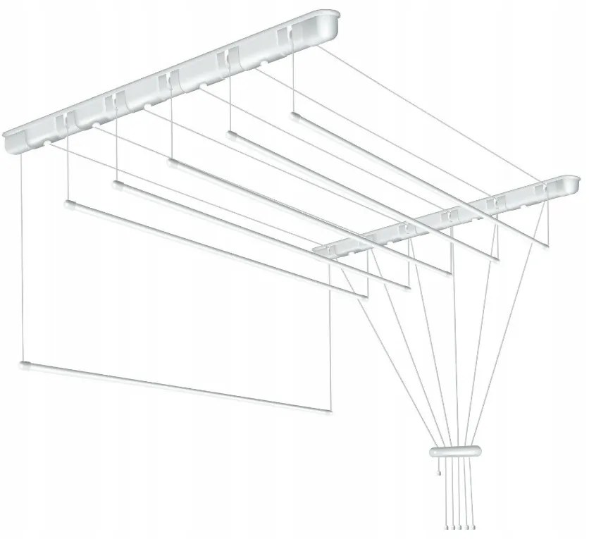 Erga Erga, stropný vešiak na sušenie bielizne 6x180 cm, biela, ERG-SEP-10SUSSUF6PP18