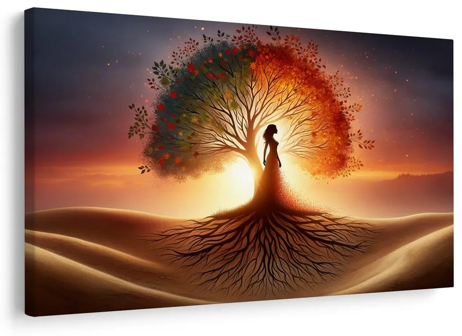 Obraz silueta ženy a strom života