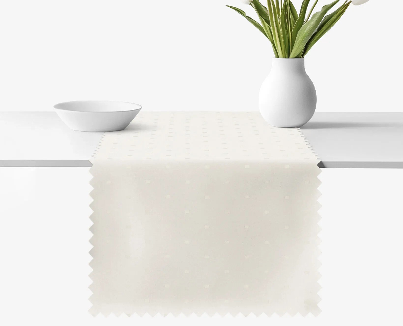 Goldea sviatočný behúň na stôl teflónový - smotanový s lesklými obdĺžnikmi 50x180 cm