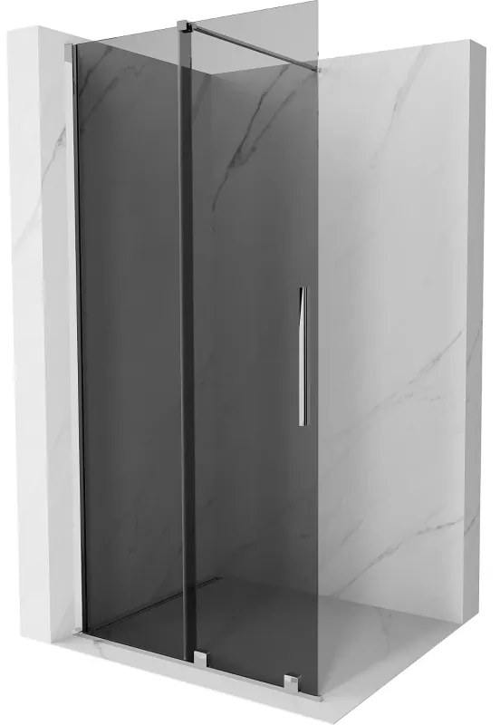 Mexen Velar, sprchová zástena s posuvnými dverami Walk-in 70 x 200 cm, 8mm šedé sklo, chrómová, 871-070-000-43-01