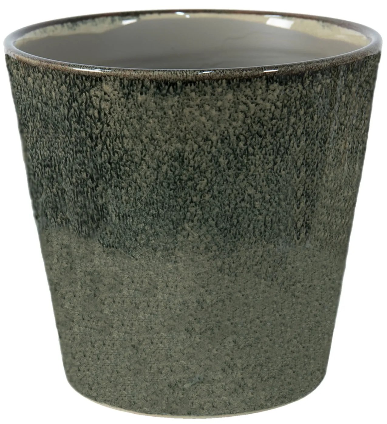 Zelený dekoračný obal na kvetináč Mion XL - Ø 19*18 cm