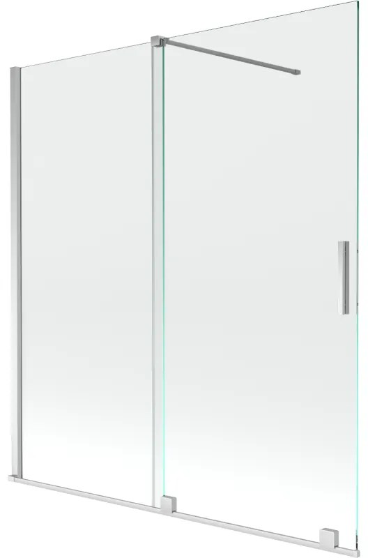 Mexen Velar, 2-krídlová posuvná vaňová zástena 150 x 150 cm, 8mm číre sklo, chrómový profil, 896-150-000-01-01