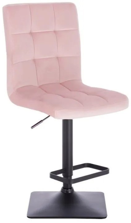 LuxuryForm DESIGN Barová stolička TOLEDO VELUR na čiernej hranatej podstave - ružová
