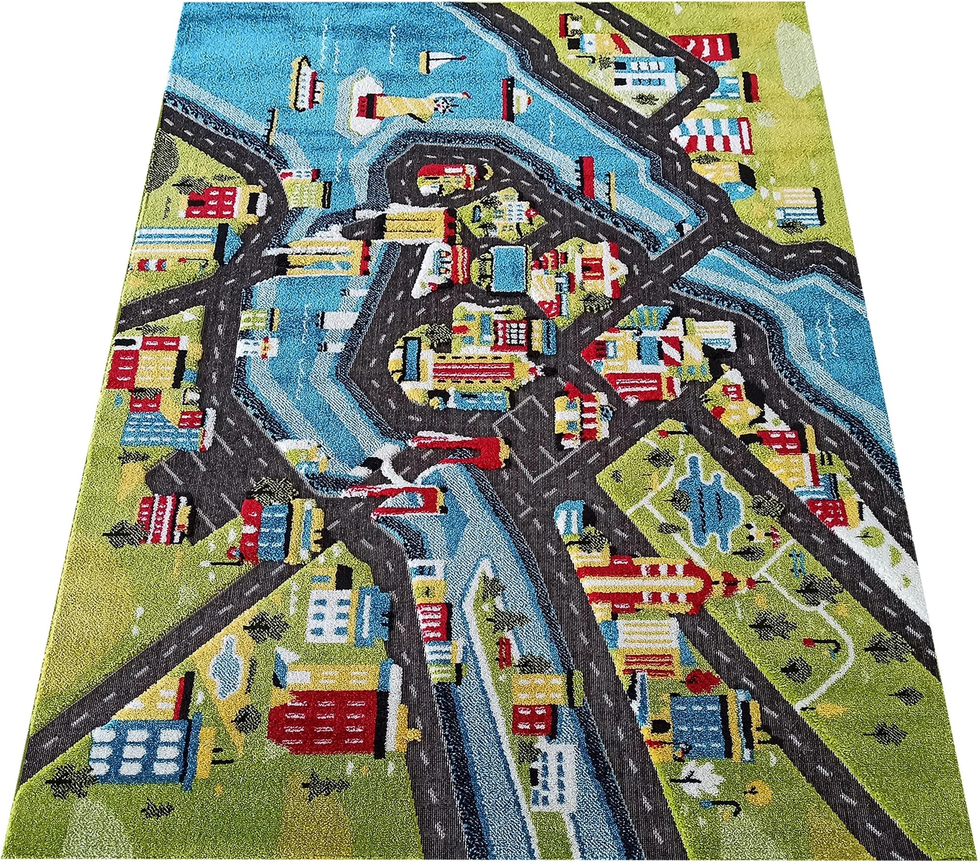 DY Detský farebný koberec s motívom mesta Color Kids 03 Rozmer: 150x200 cm