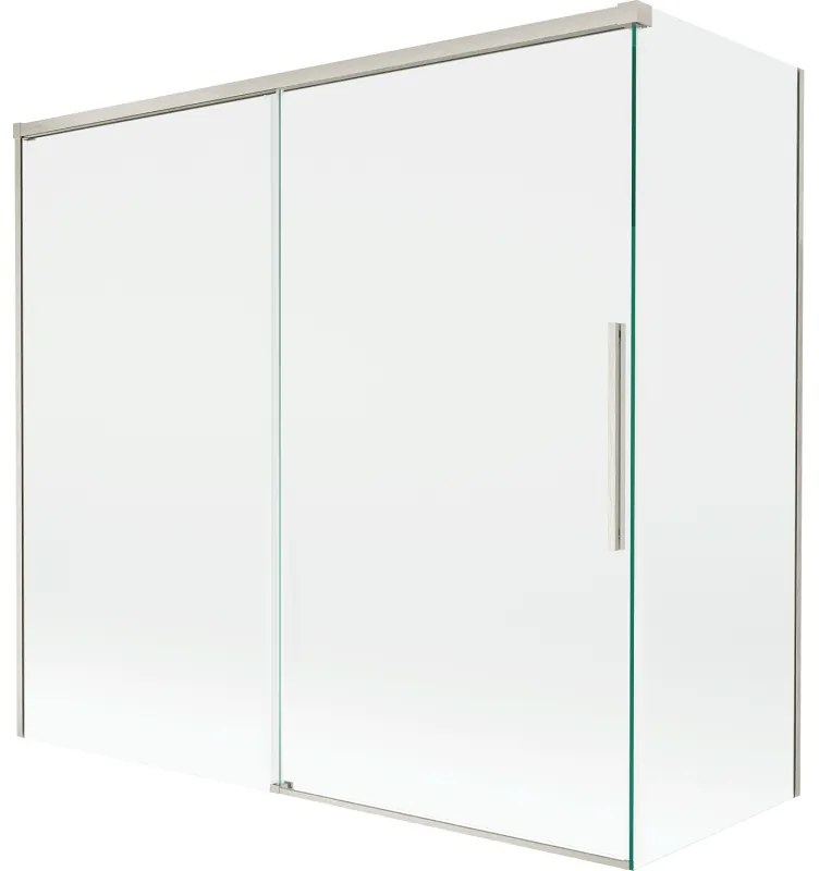 Mexen Rox, 2-krídlová posuvná vaňová zástena 170 + 70 x 150 cm, 8mm číre sklo, oceľový profil, 8C9-170-070-97-00