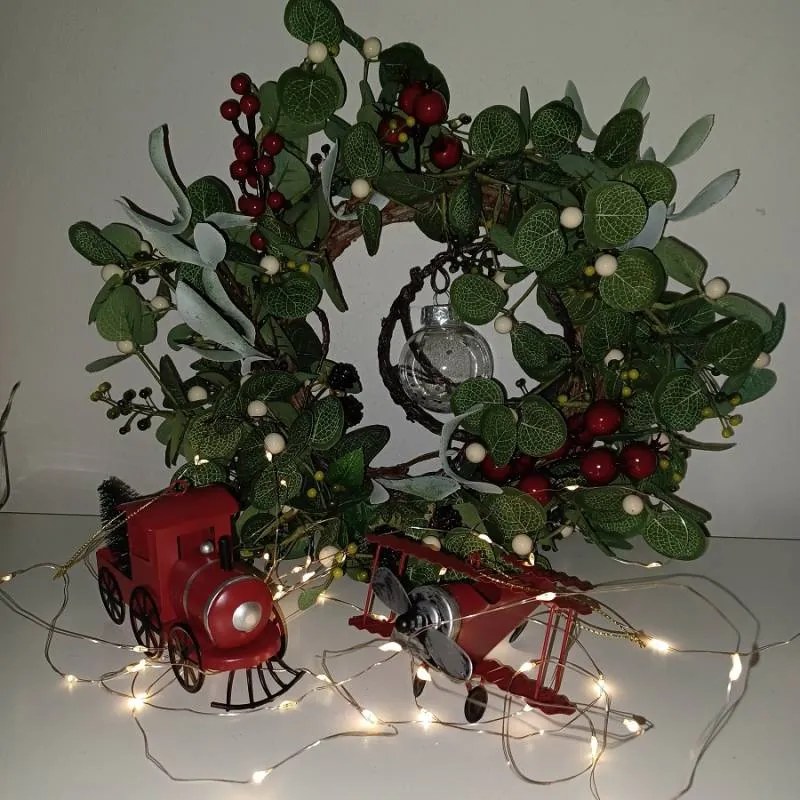 DECOLED Kovová lokomotíva, 15,2 x 4,5 x 8,2 cm, červená