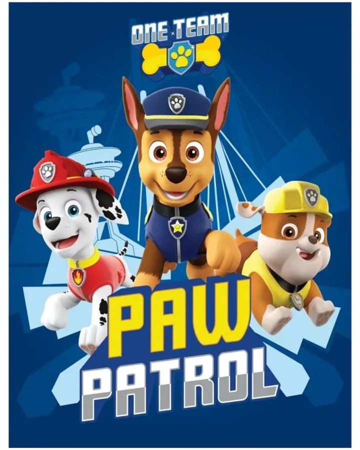 Fleecová deka Labková patrola - Paw Patrol - motív One Team - 100 x 140 cm
