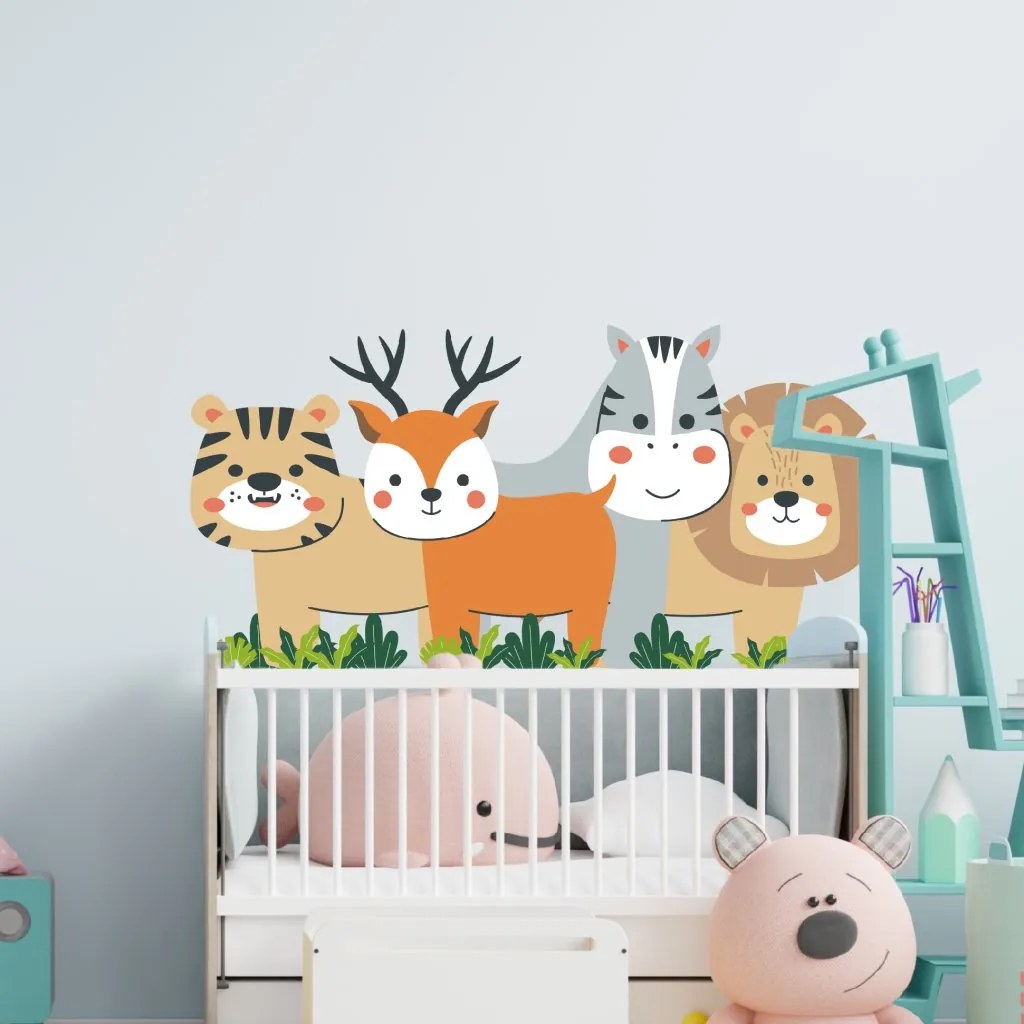 PIPPER. Textilná nálepka na stenu "Zvieratká"