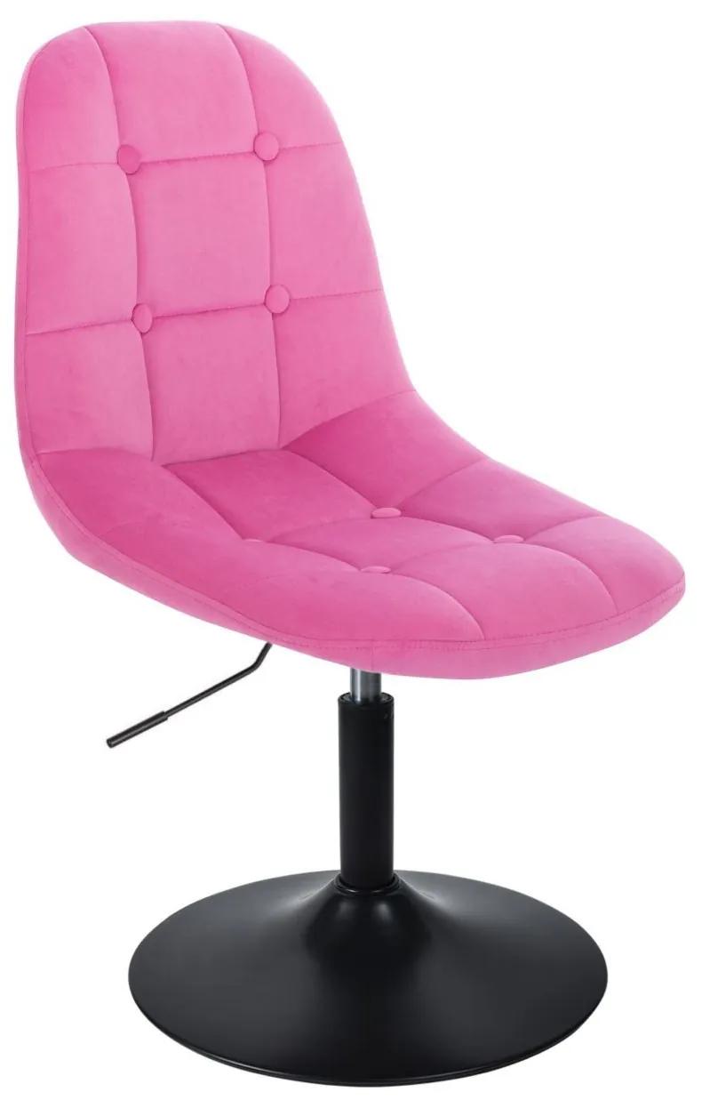 LuxuryForm DESIGN Stolička SAMSON VELUR na čiernom tanieri - ružová