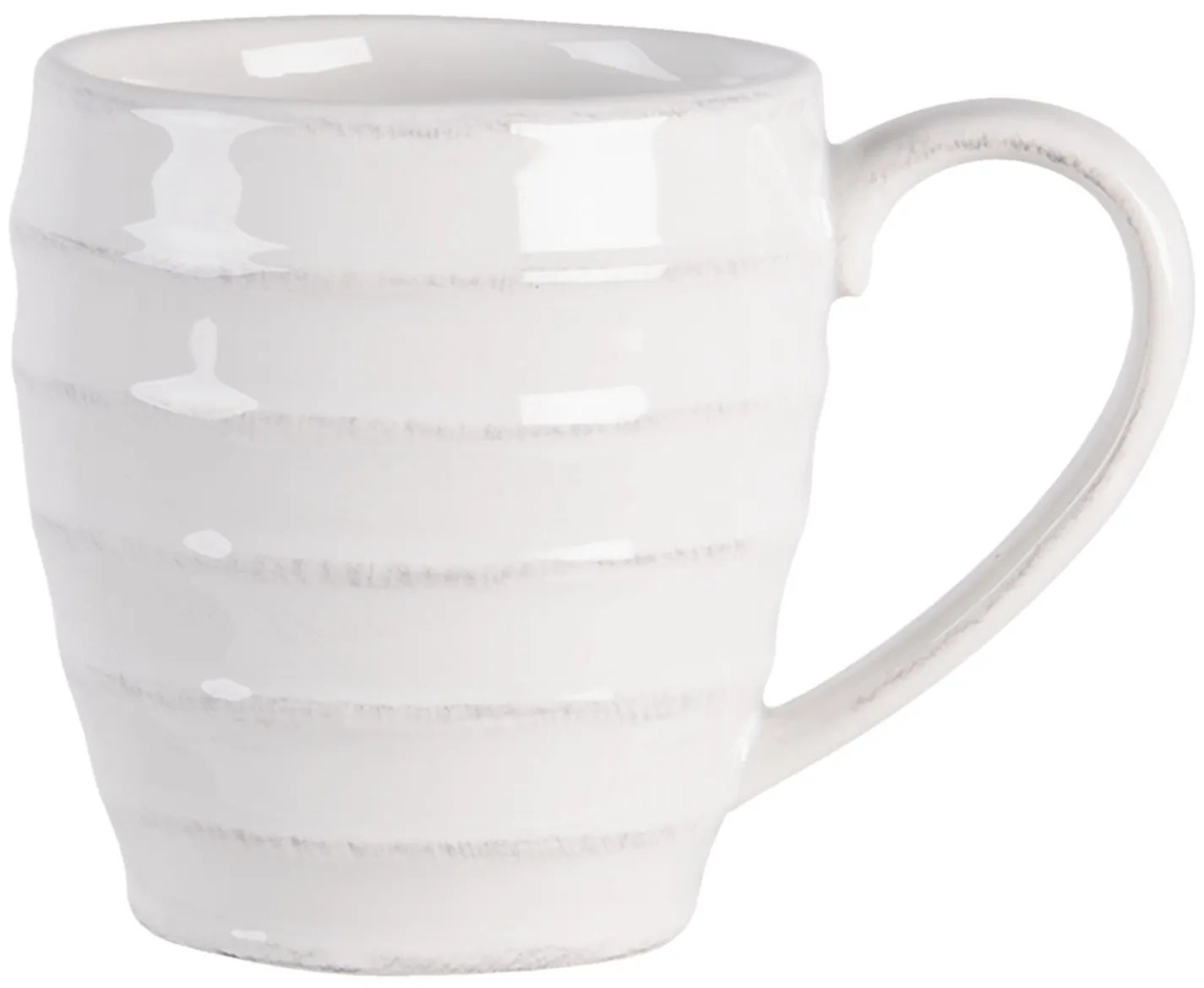 Biely vrúbkovaný hrnček Romantic Intense - 13 * 9 * 10 cm