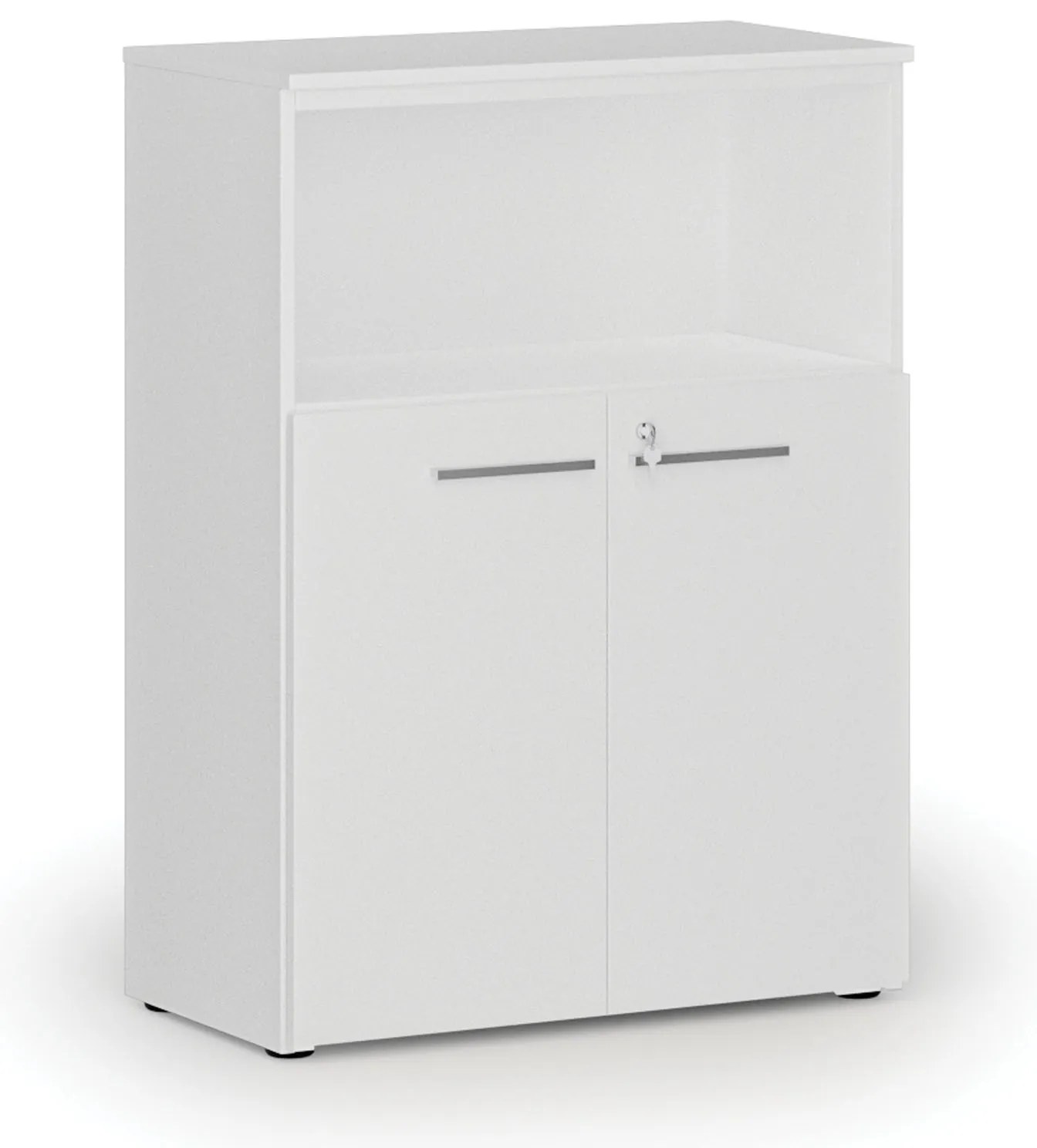 Kombinovaná kancelárska skriňa PRIMO WHITE, 800 x 420 x 1087 mm, biela