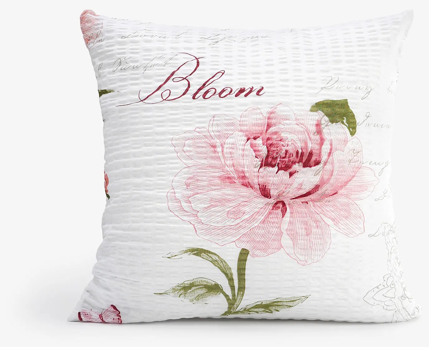 Goldea krepová obliečka na vankúš - pivonky s textami 40 x 40 cm