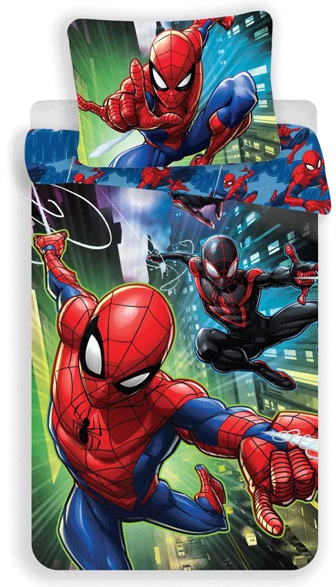Detské obliečky Spider-Man 140×200 + 70×90 cm – 100% bavlna, obojstranné, oficiálna licencia Marvel