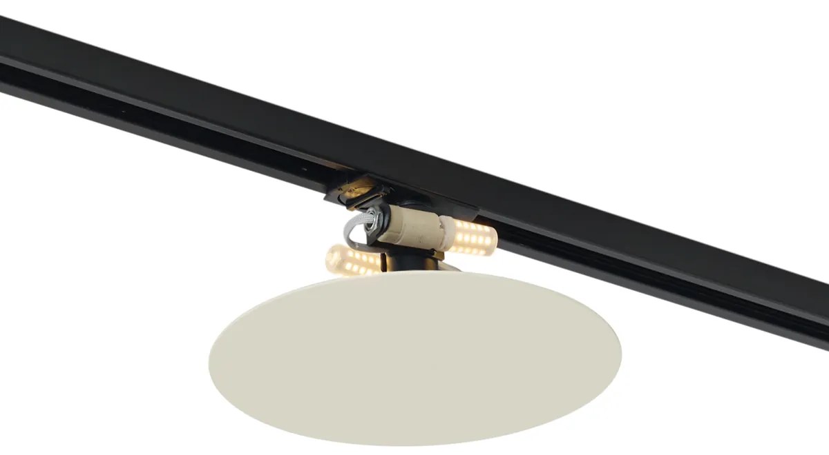 Moderné béžové stropné svietidlo pre koľajnicový systém 1-fázové 2-svetlá - Iconic Pulley