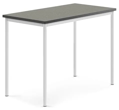 Stôl SONITUS, 1200x700x900 mm, linoleum - tmavošedá, biela