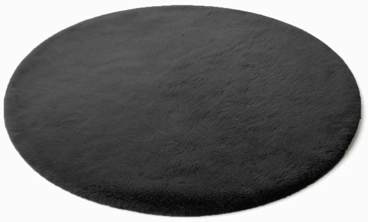 Tmavosivý okrúhly koberec Rabbit Rozmer: 110 cm