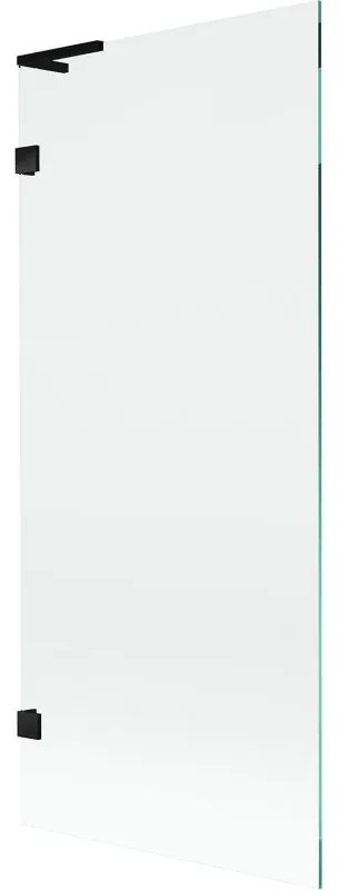 Mexen, Mexen Lunar L 1-krídlová vaňová zástena 80 x 150 cm, transparentná, čierna - 897L-080-000-70-00