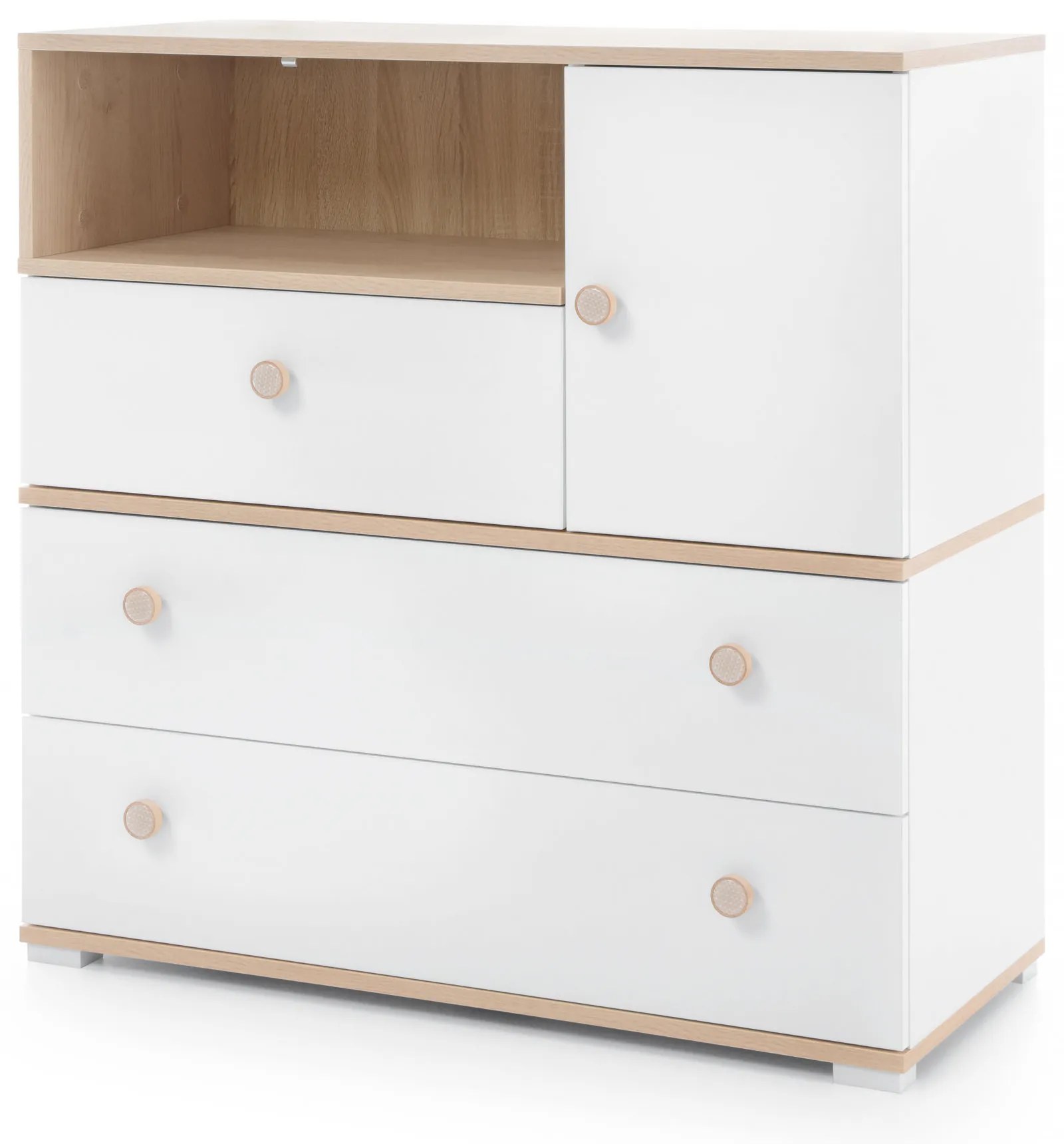 Meblar Detská komoda Zoya 04 - biela / dub
