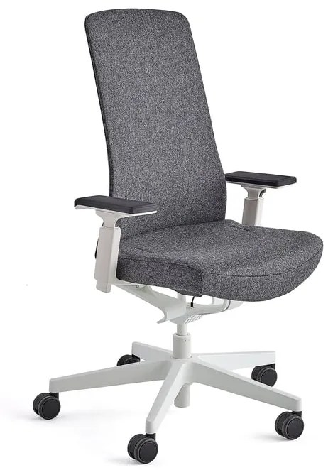 Kancelárska stolička BELMONT, biela/tmavošedá