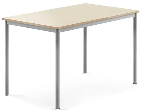 Stôl SONITUS, 1200x800x760 mm, HPL - breza, strieborná