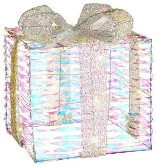 LED svetelná dekorácia Darček, napájanie: batériové, teplá biela, výška: 30 cm