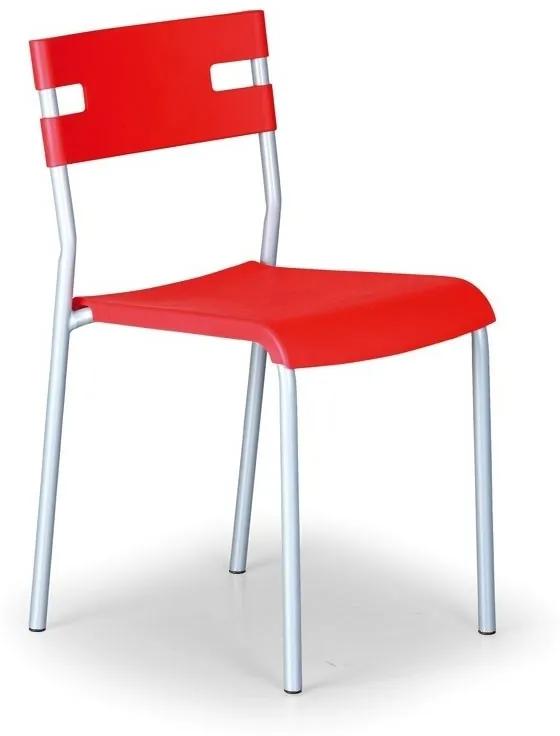 Plastová jedálenská stolička LINDY, červená