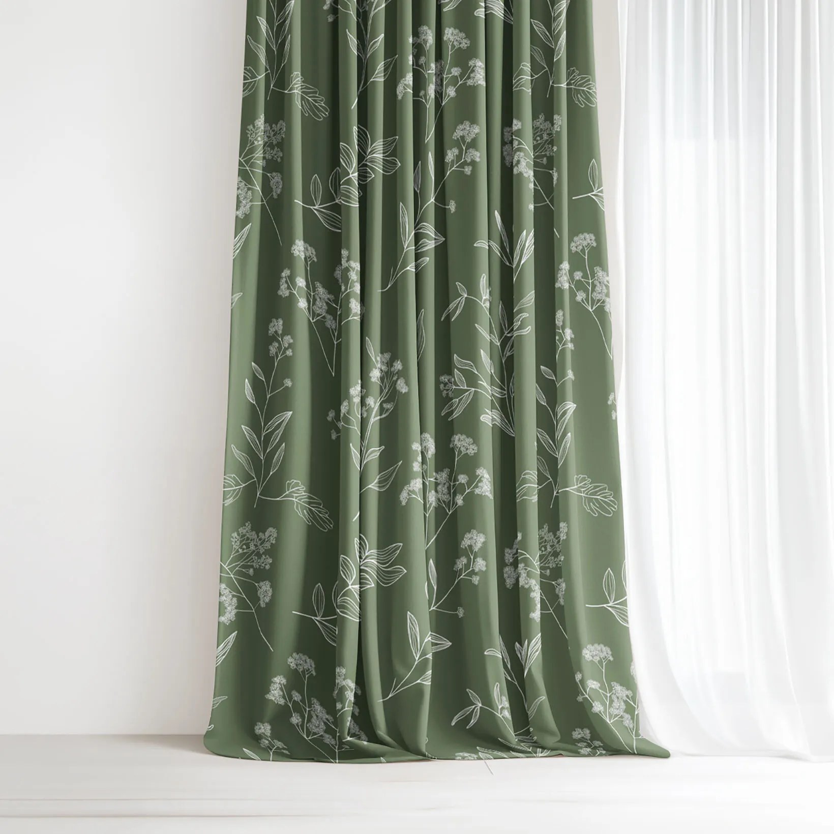 Goldea bavlnený záves - bylinkové lístky 140x150 cm