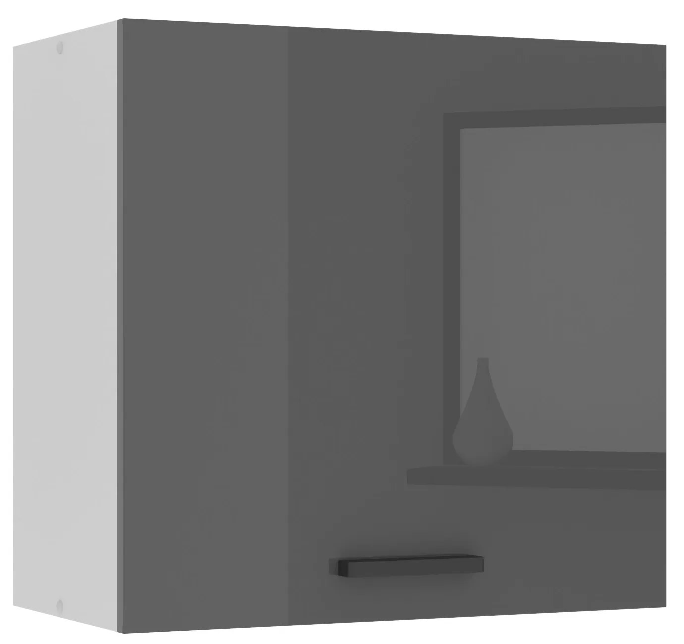 Kuchynská skrinka Belini Premium Full Version horná 60 cm šedý lesk