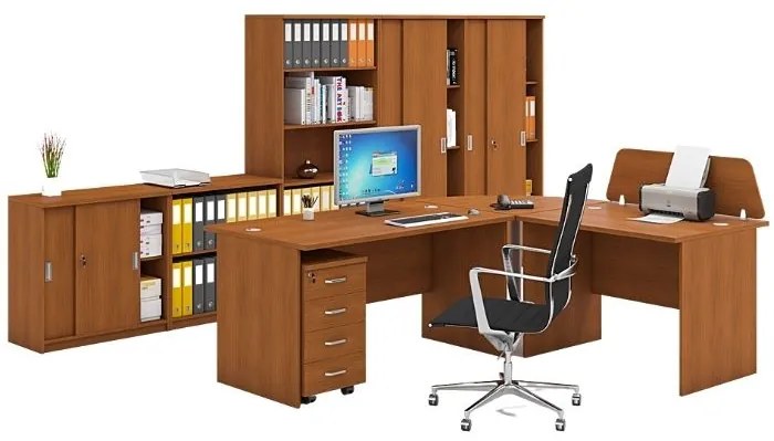 Zostava kancelárskeho nábytku MIRELLI, typ B, čerešňa