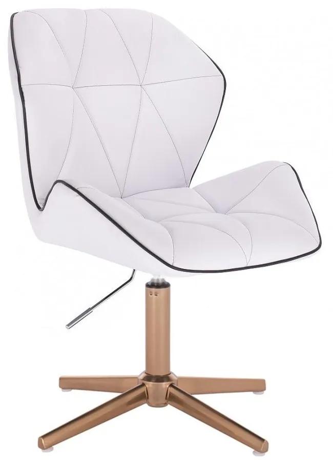 LuxuryForm DESIGN Stolička MILANO MAX na zlatom kríži - biela