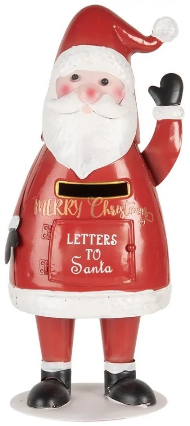 Červená kovová schránka v tvare Santy Letters to Santa - 16*14*35 cm