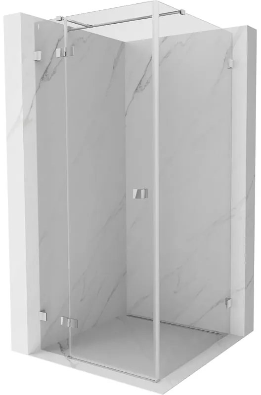 Mexen Lunar T, sklápací sprchový kút ľavý 110 x 110 cm, 8mm číre sklo, chrómový profil, 834T-110-110-01-00-L