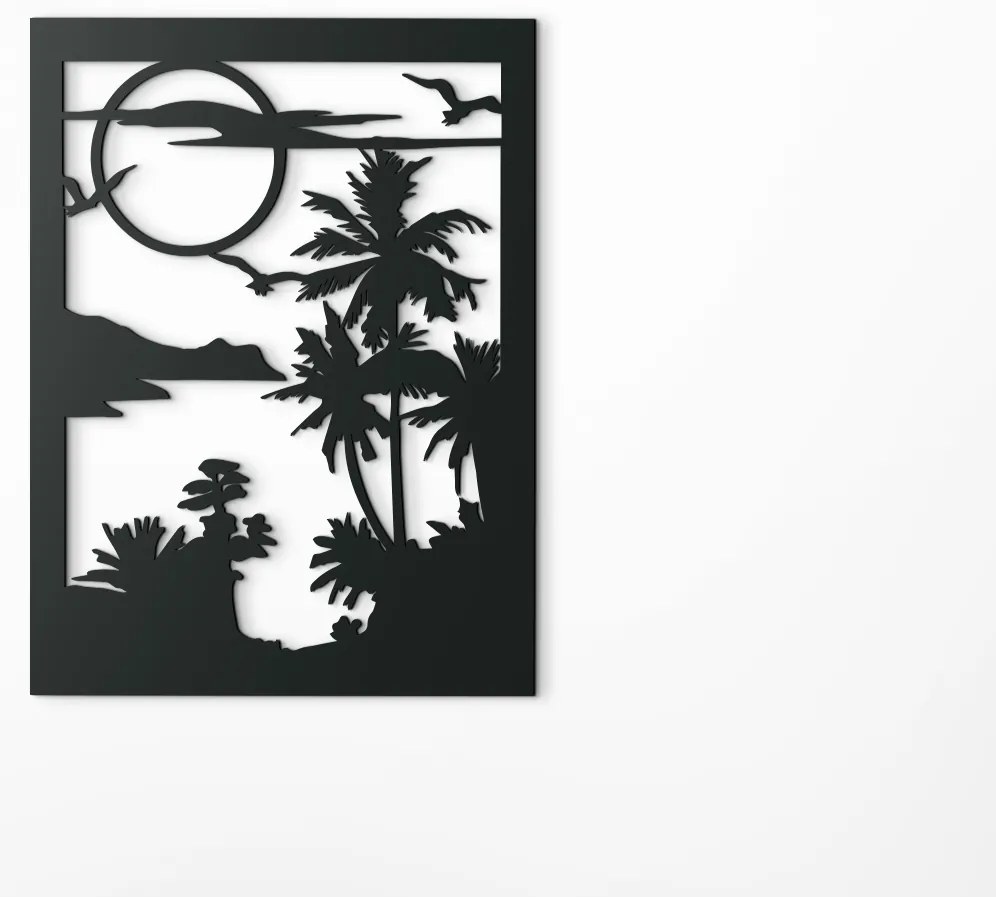 drevko Drevený obraz na stenu Exotika Rozmer obrazu: 43,5 x 32,5 cm, Farba dekorácie: Čierna